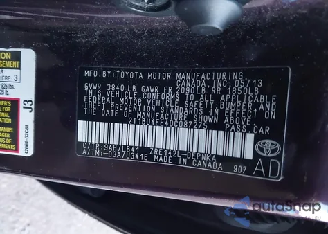 2013 Toyota Corolla Le Special Edition из США, поврежденный, VIN 2T1BU4EE4DC087275